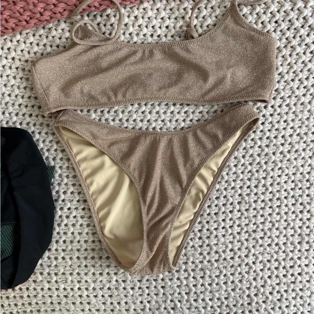 PacSun Shimmering Tan Bikini Set